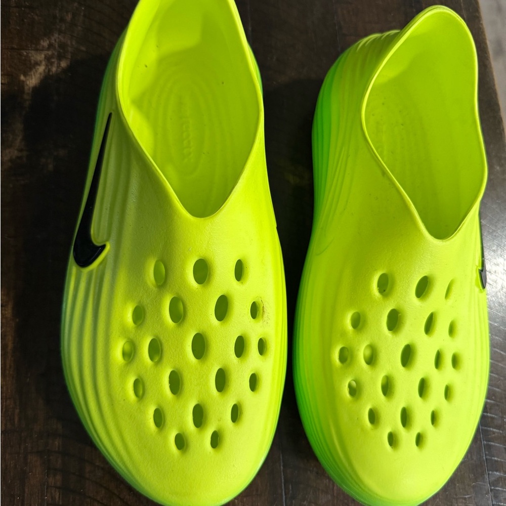 Nike Neon Yellow Slip-On Foam Loafers